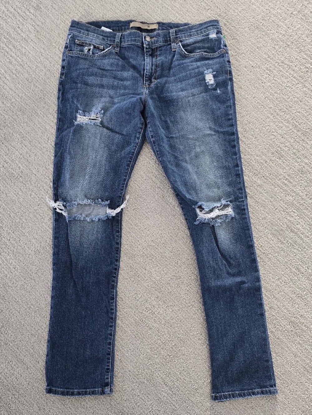 Joes Jeans Womens Dark Blue Distressed Jeans Slim Fit Straight Leg
